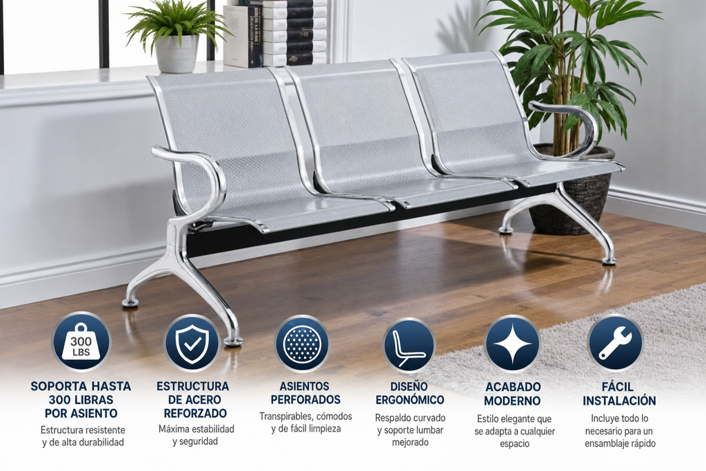 MUEBLE DE ESPERA METALICO WK-8